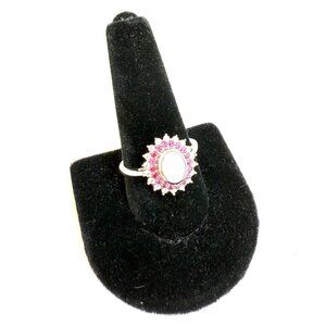 😍"Put a Ring On IT Event" Australian Opal, Multi Gemstone Double Halo Ring